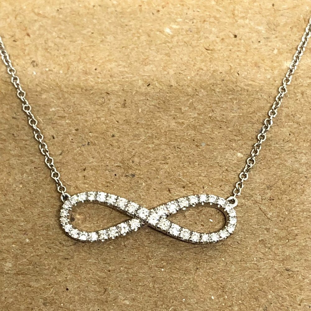 Gabriel & Co. 14K White Gold Infinity Symbol Diamond Pendant Necklace